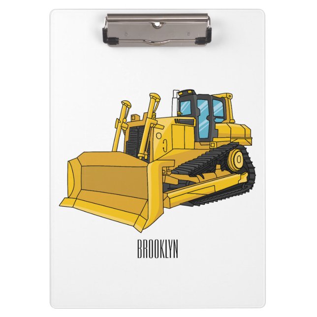 Pranchetas Bulldozer cartoon illustration (Frente)