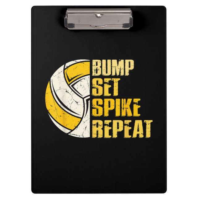 Pranchetas Bump Set Spike Repete Voleibol Engraçado (Frente)