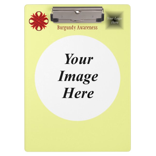 Pranchetas Burgundy Clover Ribbon Modelo por Kenneth Yoncich (Frente)