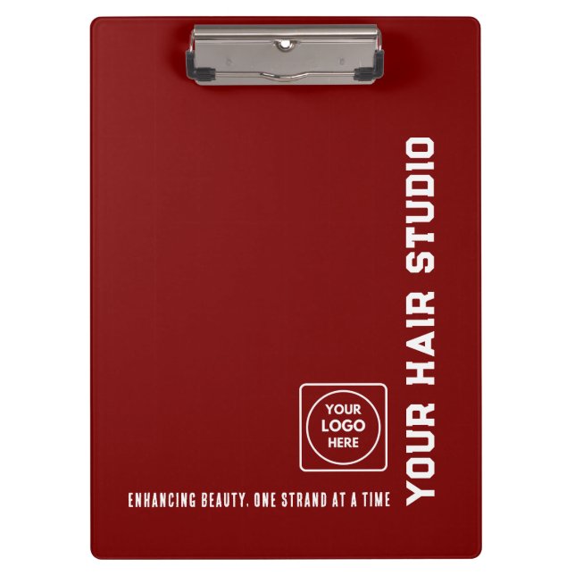 Pranchetas Burgundy White Salon Logo Pros clipboard (Frente)