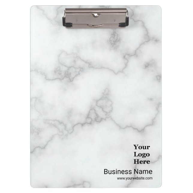 Pranchetas Business Faux White Marble Seu Profissional De Log (Frente)