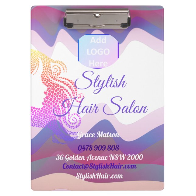 Pranchetas Business Rainbow Waves Área de transferência com l (Frente)