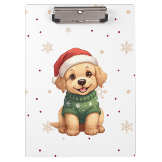 Pranchetas Cachorro de Natal Adorável - Cachorrinho Festivo d