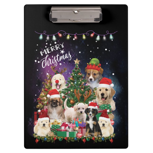 Pranchetas Cachorro Feliz de Natal (Frente)