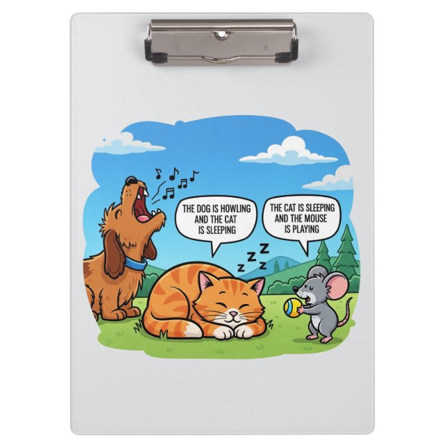 Pranchetas Cachorro, Gato e Rato Engraçado (Frente)