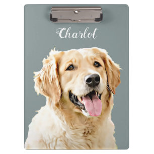 Pranchetas Cachorro Personalizado de Retriever de Ouro Desenh