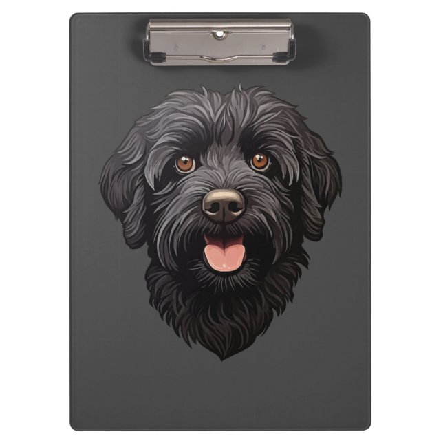 Pranchetas Cachorro Preto Labradoodle (Frente)