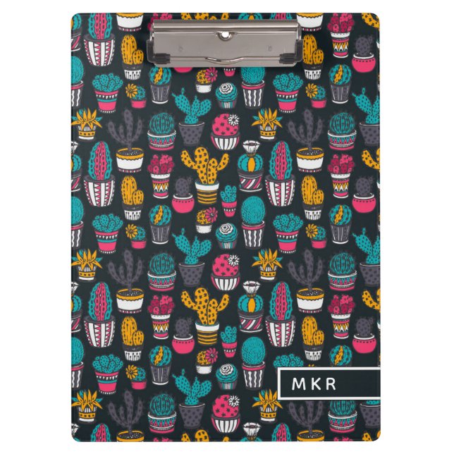 Pranchetas Cacto tirado mão no teste padrão do estilo do (Frente)