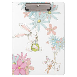 Pranchetas Caderno de coelhos fofos com flores