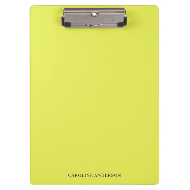 Pranchetas Caderno Personalizado Chartreuse de Volta às Aulas (Frente)