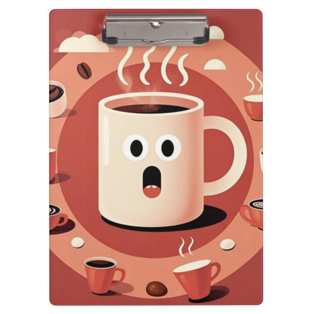 Pranchetas Café da Cartoon Cachorro Engraçado (Frente)