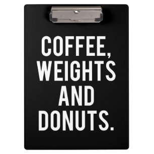 Pranchetas Café, Pesos e Rosquinhas - Engraçado Gym Novelty