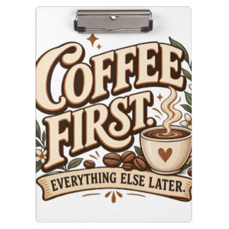 Pranchetas Café Primeiro Tudo Mais Tarde Botânico Vintage