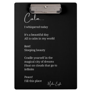 Pranchetas Calm Inspiration Poem Wall Art Poster