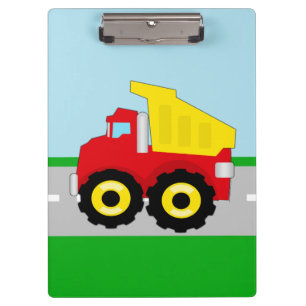 Pranchetas Camião basculante vermelho/amarelo do miúdo na