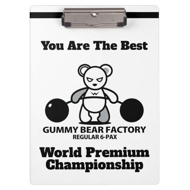 Pranchetas Campeonato da Fábrica de Urso Gummy com Urso Vivo (Frente)