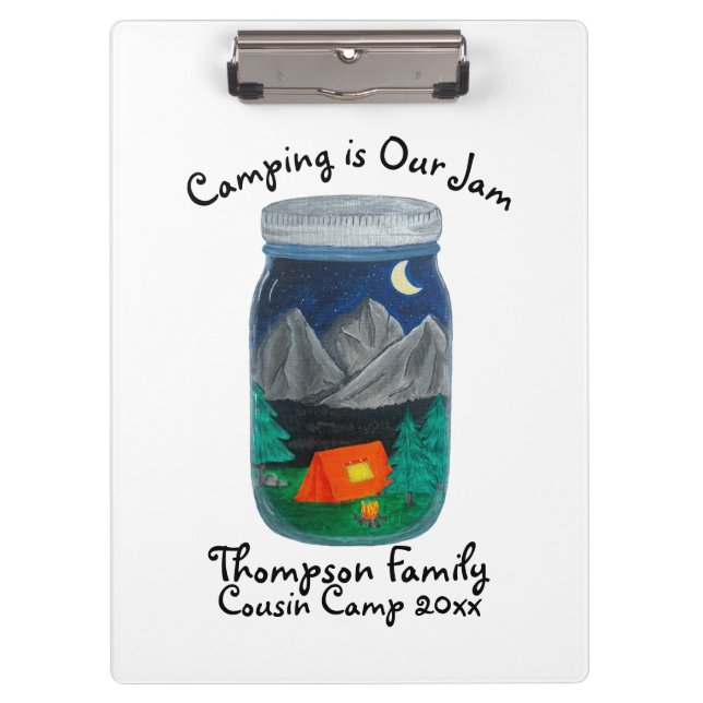 Pranchetas Camping is Our Jam Tent and Mountains in Jar (Frente)
