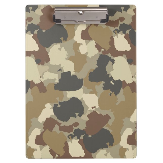 Pranchetas Camuflagem Militar Tons de Terra Marrom (Frente)