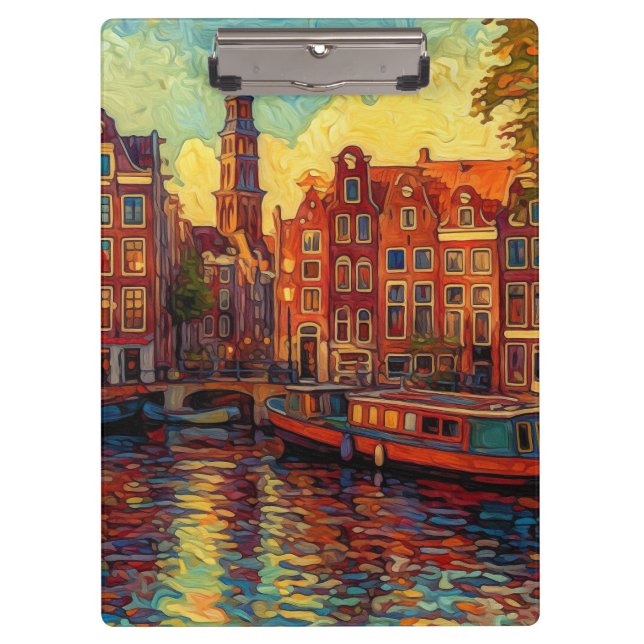 Pranchetas Canal Amsterdã guarda estilo van Gogh (Frente)