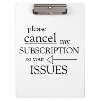 Pranchetas Cancele minha assinatura de seus problemas
