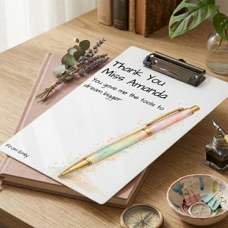 Pranchetas Caneta Aquarela Presente para Professores da Escol
