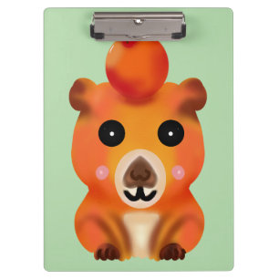 Pranchetas Capivara Fofa e Felpuda com Laranja   Ar de Animal