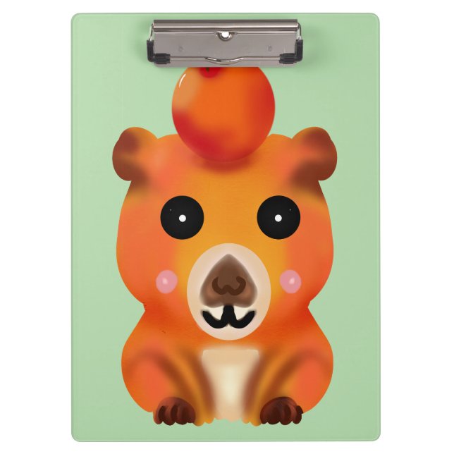 Pranchetas Capivara Fofa e Felpuda com Laranja | Ar de Animal (Frente)