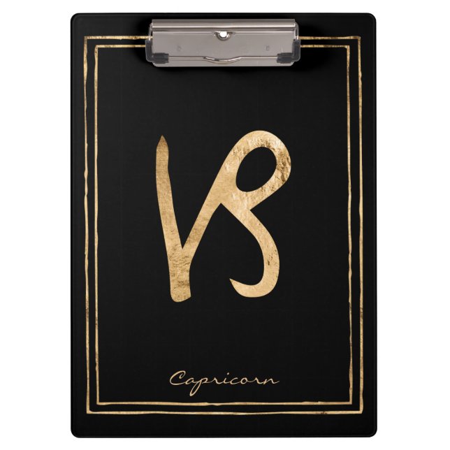 Pranchetas Capricórnio martelado de ouro estilizado astrologi (Frente)