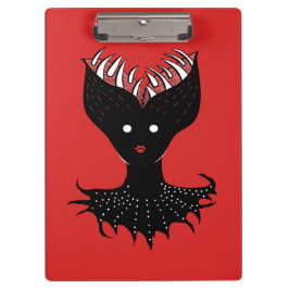 Pranchetas Caráter Gótico Escuro Da Menina Demônio Com Dentes