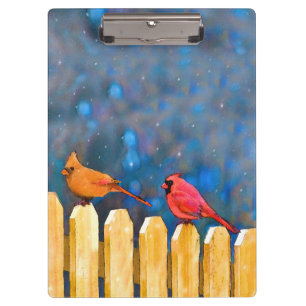 Pranchetas Cardeais na Pintura da Cerca - Arte Original