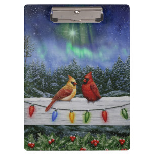 Pranchetas Cardinhos e Luzes de Natal Neve de inverno