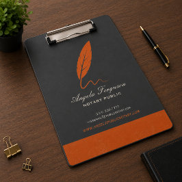 Pranchetas Carimbo Notarial Laranja Carvão Elegante