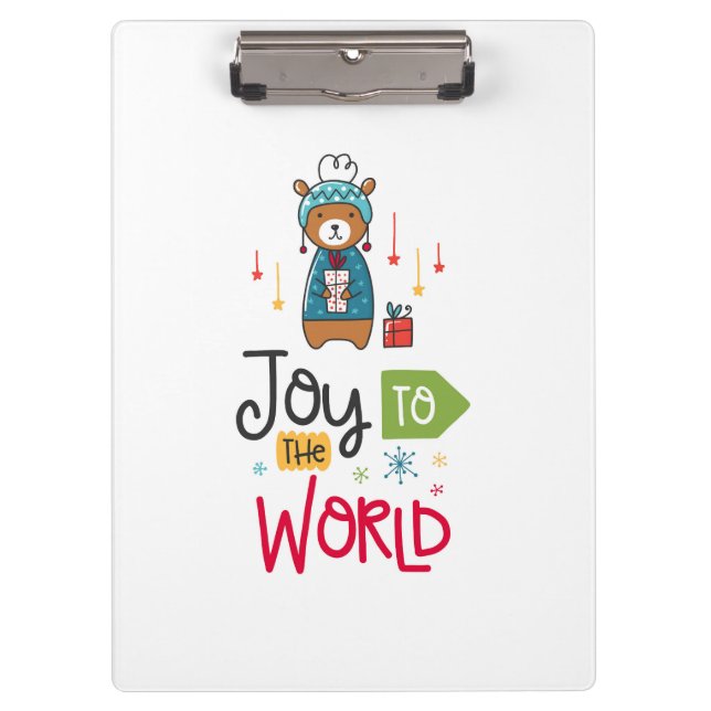 Pranchetas Carpeta de pinza Joy to the World (Frente)