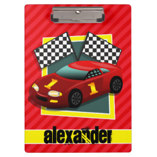 Pranchetas Carro-Corrida Vermelho; Escarlate Red Strips