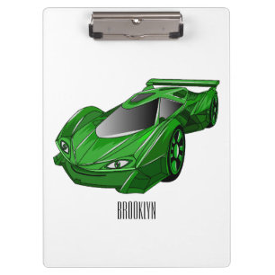 Pranchetas Carro desportivo verde com ilustração aerofoil