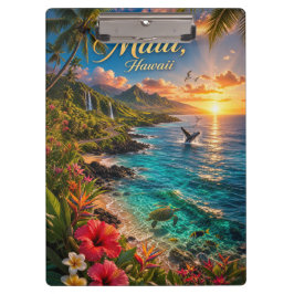 Pranchetas Cartaz de Viagem da Costa Tropical do Maui Havaí