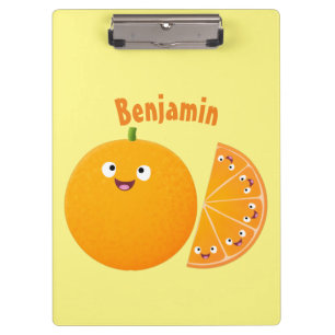 Pranchetas Cartoon de fruta de citros de laranja feliz