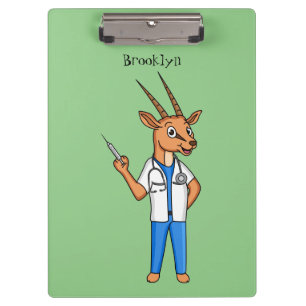 Pranchetas Cartoon médico de antílope Gemsbok