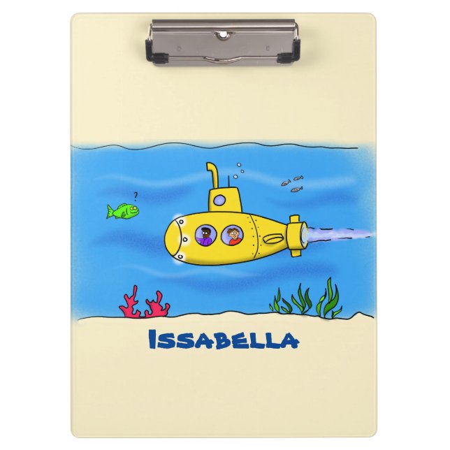 Pranchetas Cartoon submarino feliz (Frente)