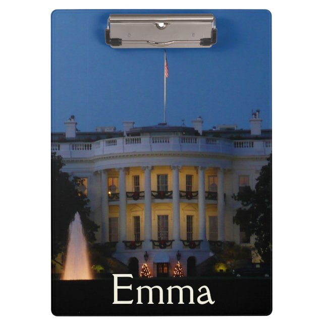 Pranchetas Casa Branca de Natal à Noite em Washington DC (Frente)