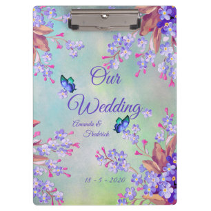 Pranchetas Casamento com Flor de Lavanda Lilac