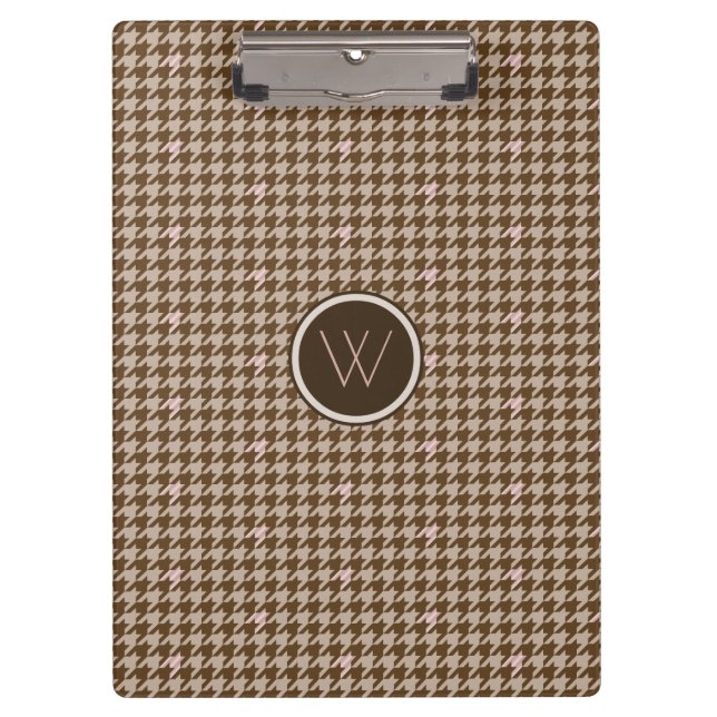 Pranchetas Castanho com Área de Transferência Houndstooth de  (Frente)