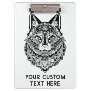 Pranchetas Cat Ornamental de Texto Personalizado