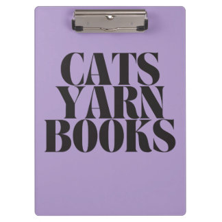 Pranchetas Cats Yarn Books Purple Background Gift 