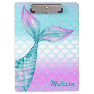 Pranchetas Cauda de Sereia Rosa Azul Feminina Personalizada