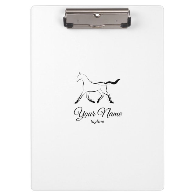 Pranchetas Cavalo elegante a preto (Frente)