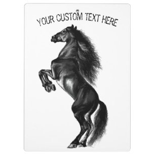Pranchetas Cavalo Preto e Preto - Desenho Preto e Branco