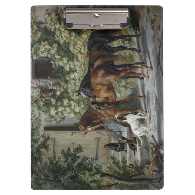 Pranchetas Cavalos no Porch (por Albrecht Adam) (Frente)