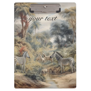 Pranchetas Cena botânica das zebras e leões personalizáveis
