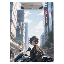 Pranchetas Centro de bicicleta de mulher animada